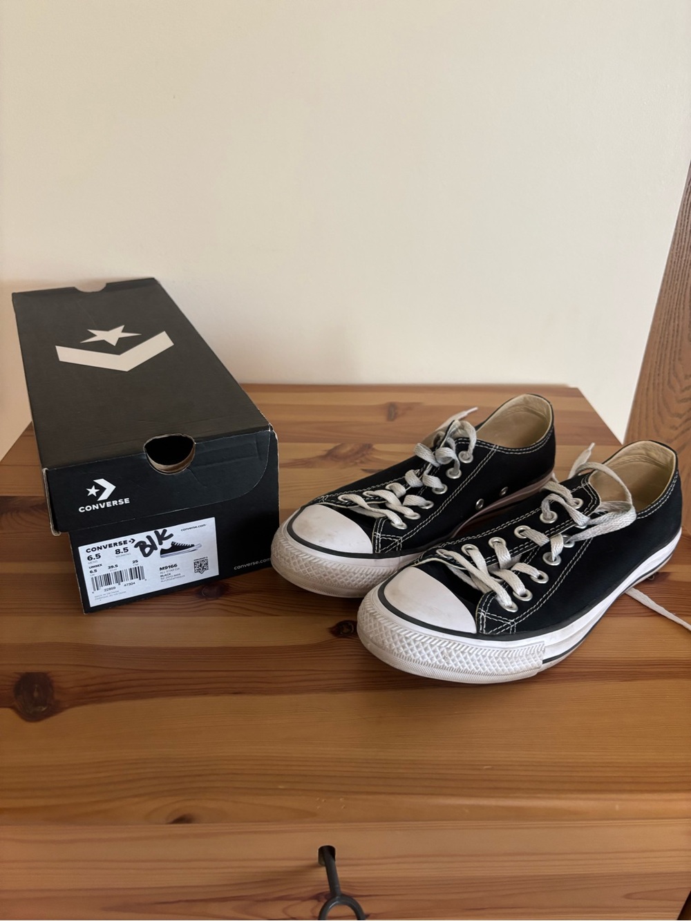 Black and white converse sneakers